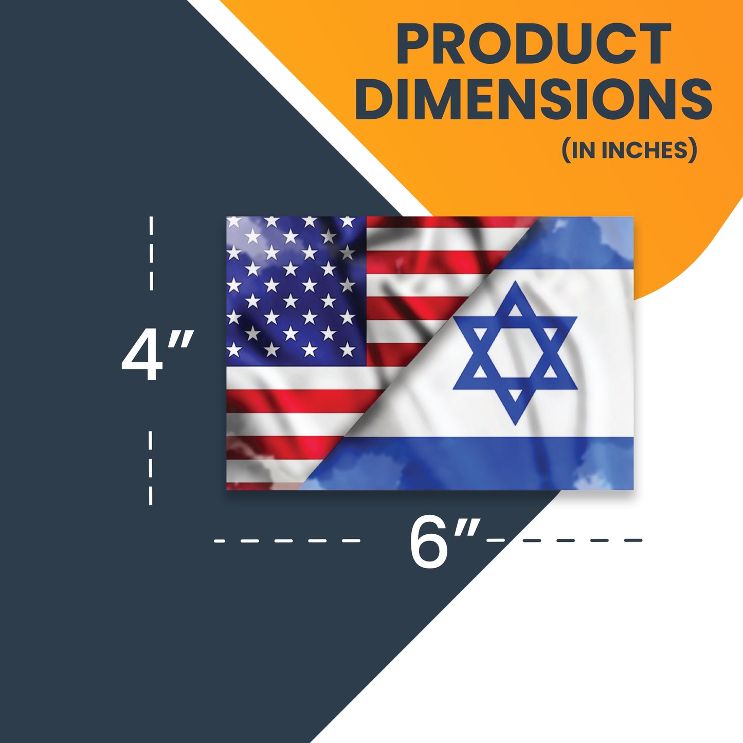 Magnet Me Up American and Israeli Flag Magnet Decal, 4x6 Inches, Blue and White, Heavy Duty Automotive Magnet for Car Truck SUV, Support Israel