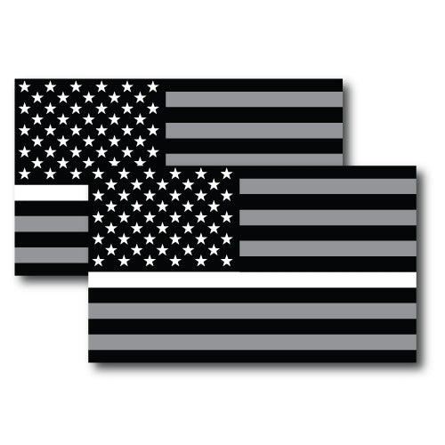 Thin White Line American Flag Magnets 2 Pack 3x5 Decals Heavy Duty for Car Truck SUV - In Support of all Emergency Medical Services …