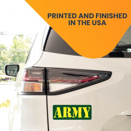 Army Magnet 3x8" Green and Yellow Decal Perfect for Car or Truck