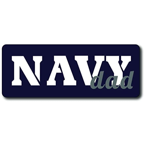 Magnet Me Up Navy Dad Magnet 3x8 Navy Blue, Grey and White Decal Perfect for Car or Truck