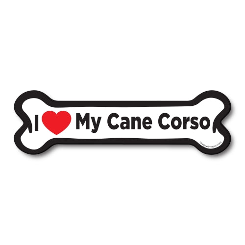 Magnet Me Up I Love My Cane Corso Dog Bone Car Magnet - 2x7 Dog Bone Auto Truck Decal Magnet …