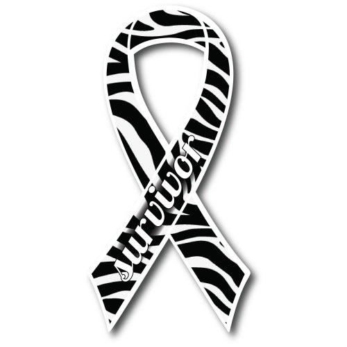 Magnet Me Up Zebra Carcinoid Survivor Ribbon Car Magnet Decal Heavy Duty Waterproof