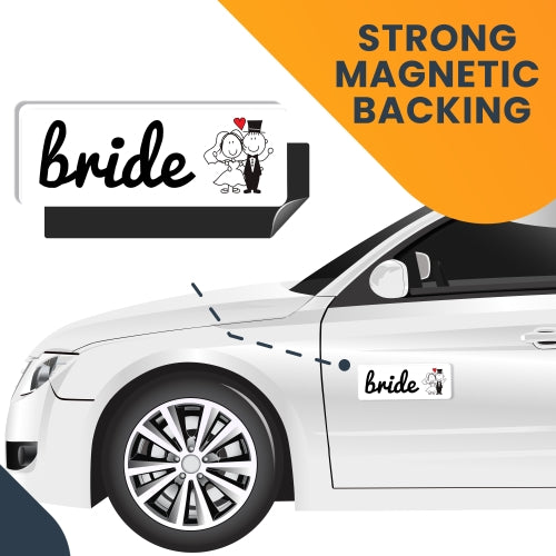 Bride Magnet Decal 3" x 8" Great for Car Truck SUV Refrigerator