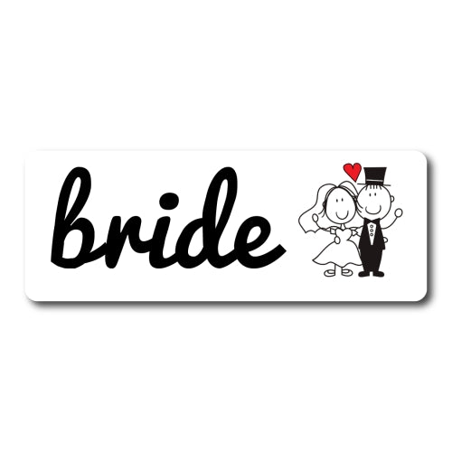 Bride Magnet Decal 3" x 8" Great for Car Truck SUV Refrigerator