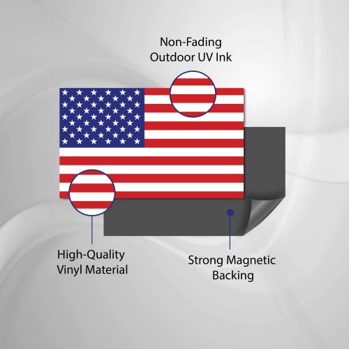 Magnet Me Up American Flag Magnet Decal 3x5 -2 Pack-Heavy Duty for Car Truck SUV