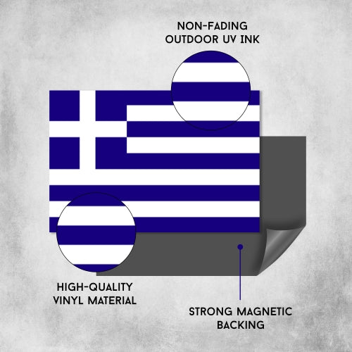 Greece Greek Flag Car Magnet Decal - 4 x 6 Heavy Duty for Car Truck SUV