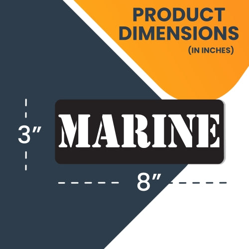 Marine Magnet 3x8" Black and White Decal Perfect for Car or Truck