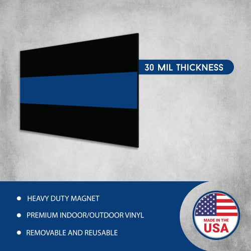 Magnet Me Up Thin Blue Line Magnet Decal 4x6-Heavy Duty for Car Truck SUV 4 PK-In Support of Police and Law Enforcement Officers