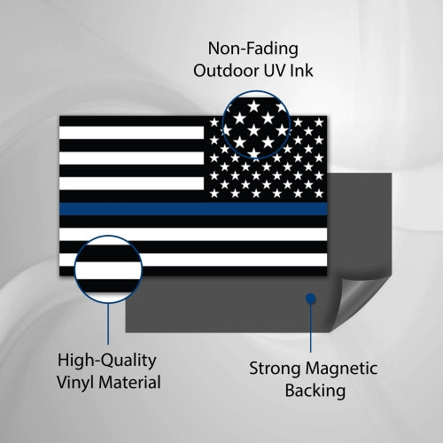 Magnet Me Up Thin Blue Line Reverse American Flag Magnet Decal 3x5-Heavy Duty for Car Truck SUV-In Support of Police and Law Enforcement Officers