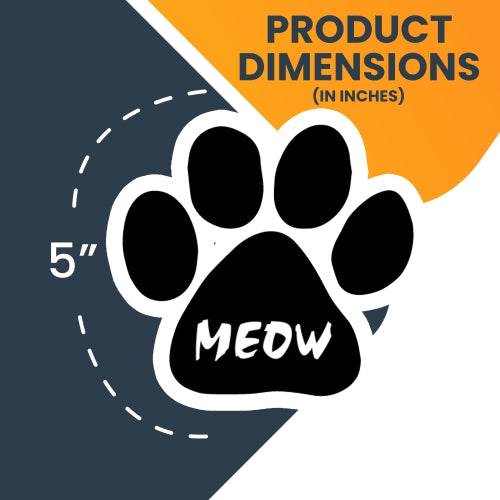 Meow Pawprint Car Magnet By Magnet Me Up 5" Paw Print Auto Truck Decal Magnet …