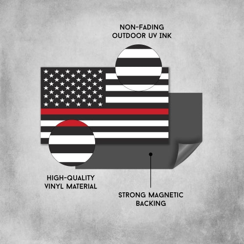 Thin Red Line American Flag 2PK Magnet Decal 3x5 Heavy Duty for Car Truck SUV - in Support of Our Firefighters and Local Fire Departments