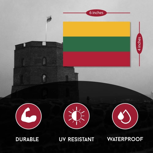 Lithuania Lithuanian Flag Car Magnet Decal - 4 x 6 Heavy Duty for Car Truck SUV