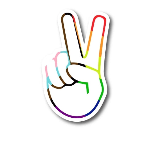 Magnet Me Up New LGBTQ Peace Hand Sign Magnet Decal Perfect for Car or Truck