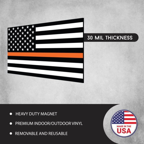 Thin Orange Line American Flag Magnets 2 Pack 3x5 Decals Heavy Duty for Car Truck SUV - In Support of EMS Personnel and Search and Rescue Teams …