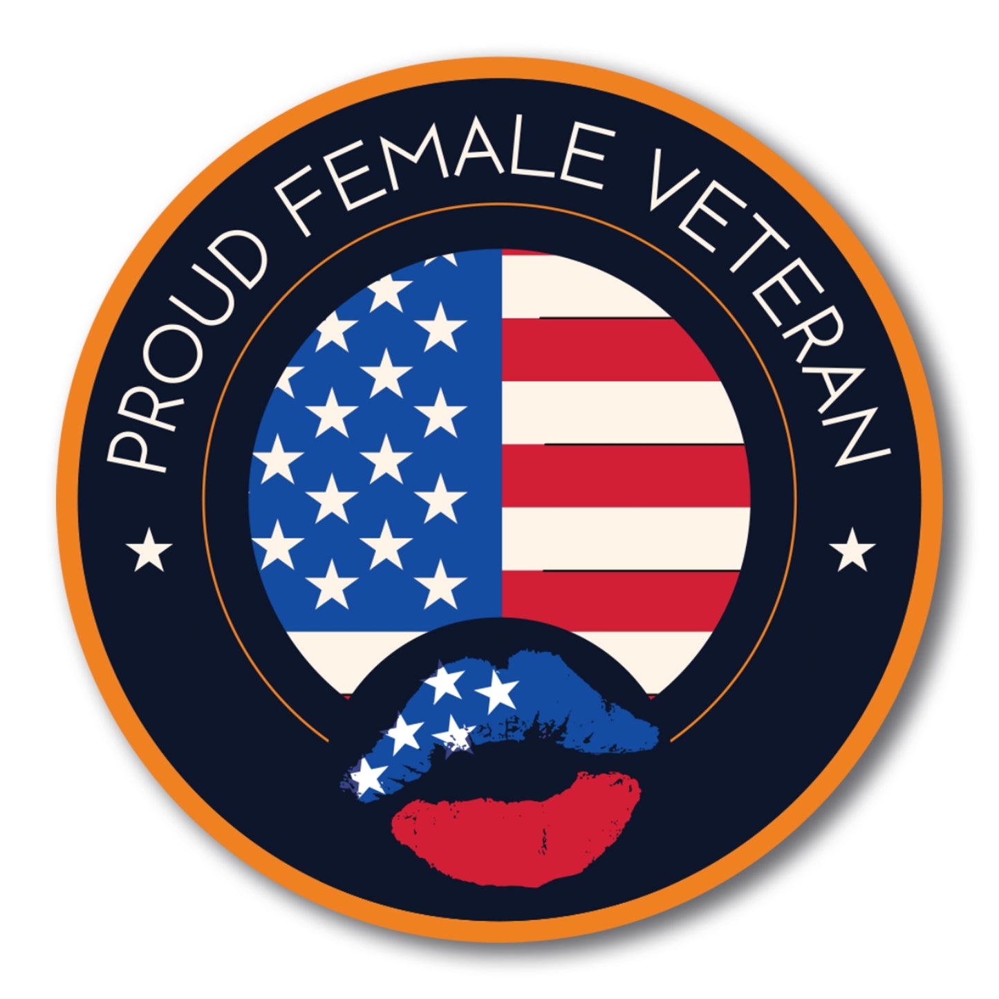 Magnet Me Up Proud Female Veteran Military Magnet Decal with Lips, 5 in, Perfect for Car, Truck, SUV Or Any Magnetic Surface, Gift, Support Women Veterans, Service Women Active Duty, Women Warriors