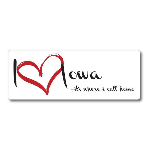 I Love (heart) Iowa, It's Where I Call Home Car Magnet 3X8" US State Flag Refrigerator Locker SUV Heavy Duty Waterproof …