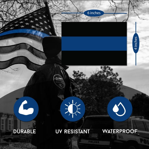 Magnet Me Up Thin Blue Line Magnet Decal 4x6-Heavy Duty for Car Truck SUV-In Support of Police and Law Enforcement Officers