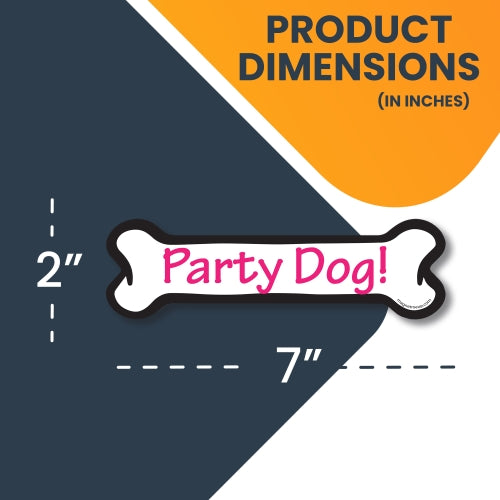 Party Dog! Dog Bone Car Magnet By Magnet Me Up 2x7" Dog Bone Auto Truck Decal Magnet …