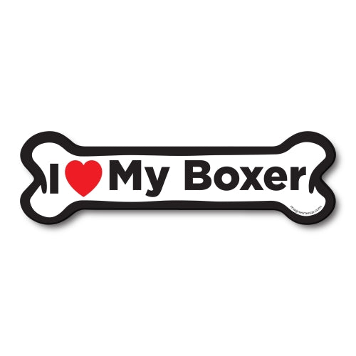 Magnet Me Up I Love My Boxer Dog Bone Car Magnet - 2x7 Dog Bone Auto Truck Decal Magnet …