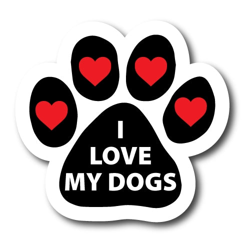 I Love My Dogs Pawprint Car Magnet By Magnet Me Up 5" Paw Print Auto Truck Decal Magnet …