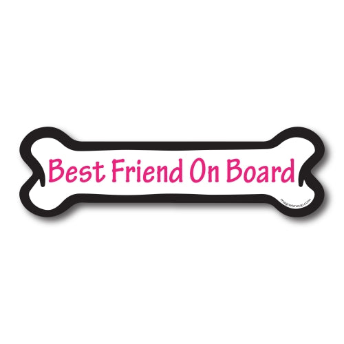 Magnet Me Up Best Friend on Board Dog Bone Car Magnet -2x7" Pink Dog Bone Auto Truck Decal Magnet …