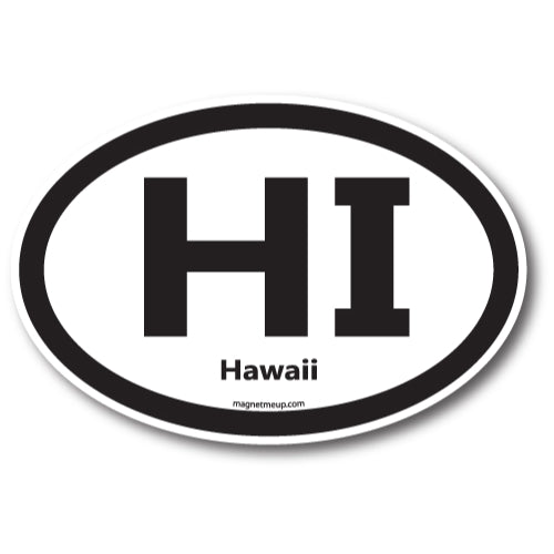 HI Hawaii Car Magnet 4X6" US State Oval Refrigerator Locker SUV Heavy Duty Waterproof …