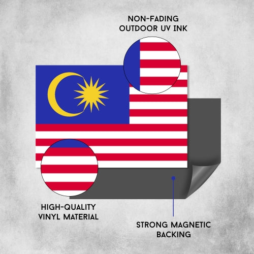 Malaysia Malaysian Flag Car Magnet Decal - 4 x 6 Heavy Duty for Car Truck SUV …