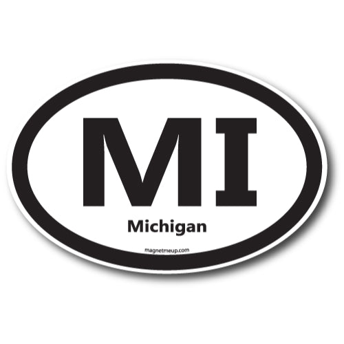 MI Michigan Car Magnet 4x6" US State Oval Refrigerator Locker SUV Heavy Duty Waterproof… …
