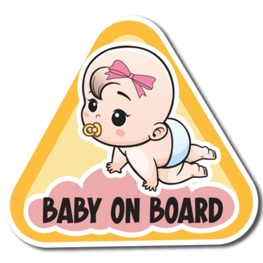 Magnet Me Up Girl Baby Babies On Board Magnet Decal, 5 inches, Heavy Duty Safety Automotive Magnet for Car Truck SUV Or Any Other Magnetic Surface