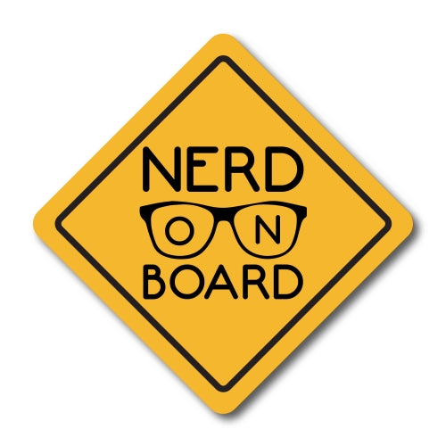 Magnet Me Up Nerd On Board 5x5 Car Magnet