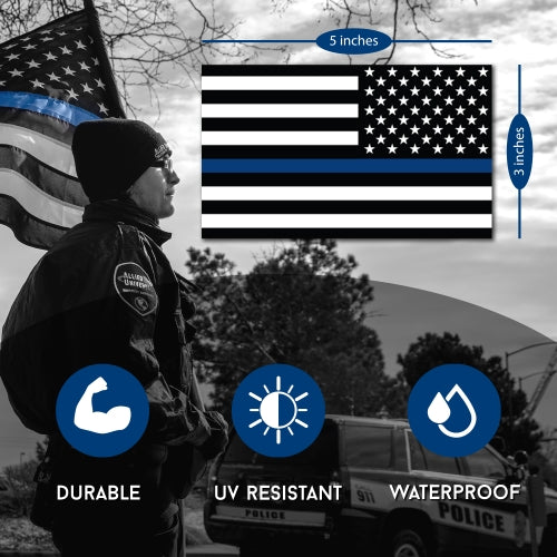 Magnet Me Up Thin Blue Line Reverse American Flag Magnet Decal 3x5-Heavy Duty for Car Truck SUV-In Support of Police and Law Enforcement Officers