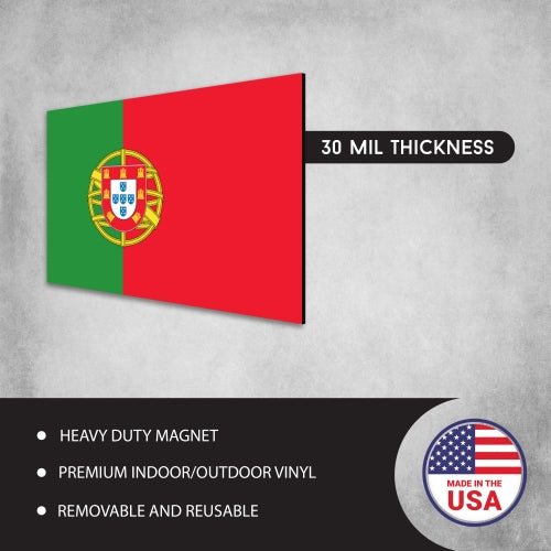 Portugal Portuguese Flag Car Magnet Decal - 4 x 6 Heavy Duty for Car Truck SUV