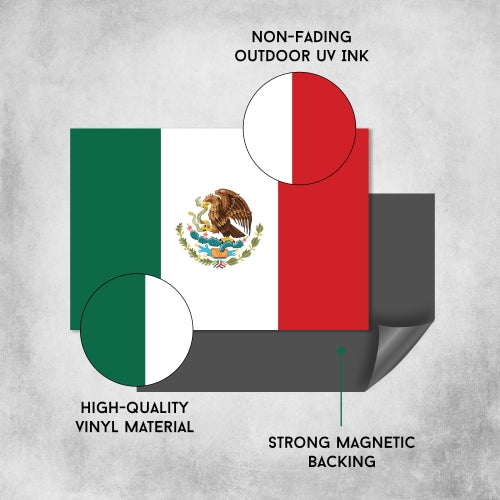 Mexican Mexico Flag Car Magnet Decal - 4 x 6 Heavy Duty for Car Truck SUV …