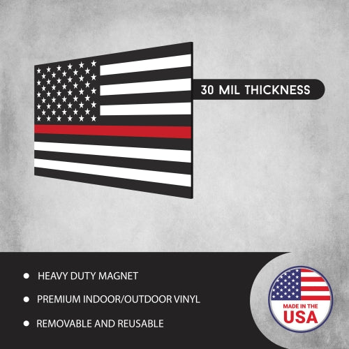 Thin Red Line American Flag 2PK Magnet Decal 3x5 Heavy Duty for Car Truck SUV - in Support of Our Firefighters and Local Fire Departments