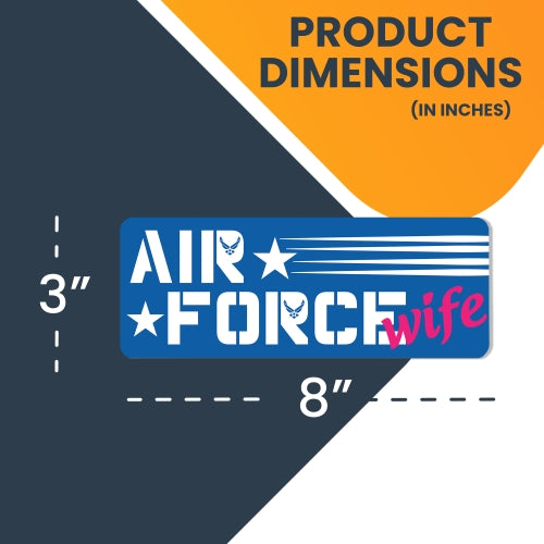 Air Force Wife Magnet 3x8" Blue, White and Pink Decal Perfect for Car or Truck