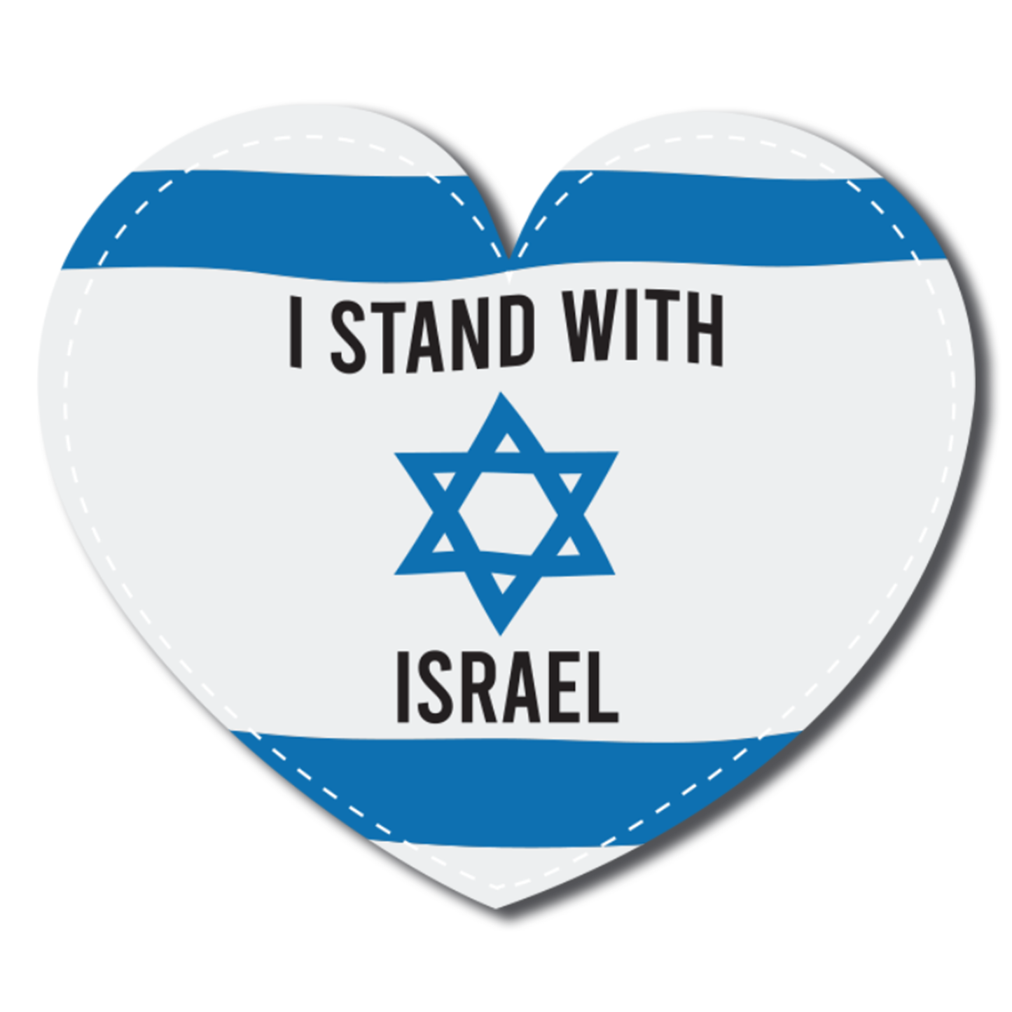 Magnet Me Up I Stand with Israel, Israeli Support Flag Heart Magnet Decal, 5x4 Inches, Heavy Duty Automotive Magnet for Car Truck SUV Or Any Magnetic Surface