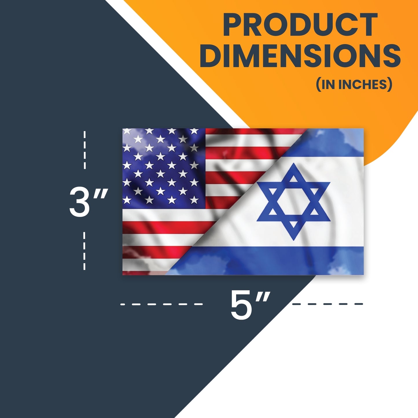 Magnet Me Up American and Israeli Flag Magnet Decal, 3x5 Inches, Blue and White, Heavy Duty Automotive Magnet for Car, Truck, SUV, Support and Stand with Israel