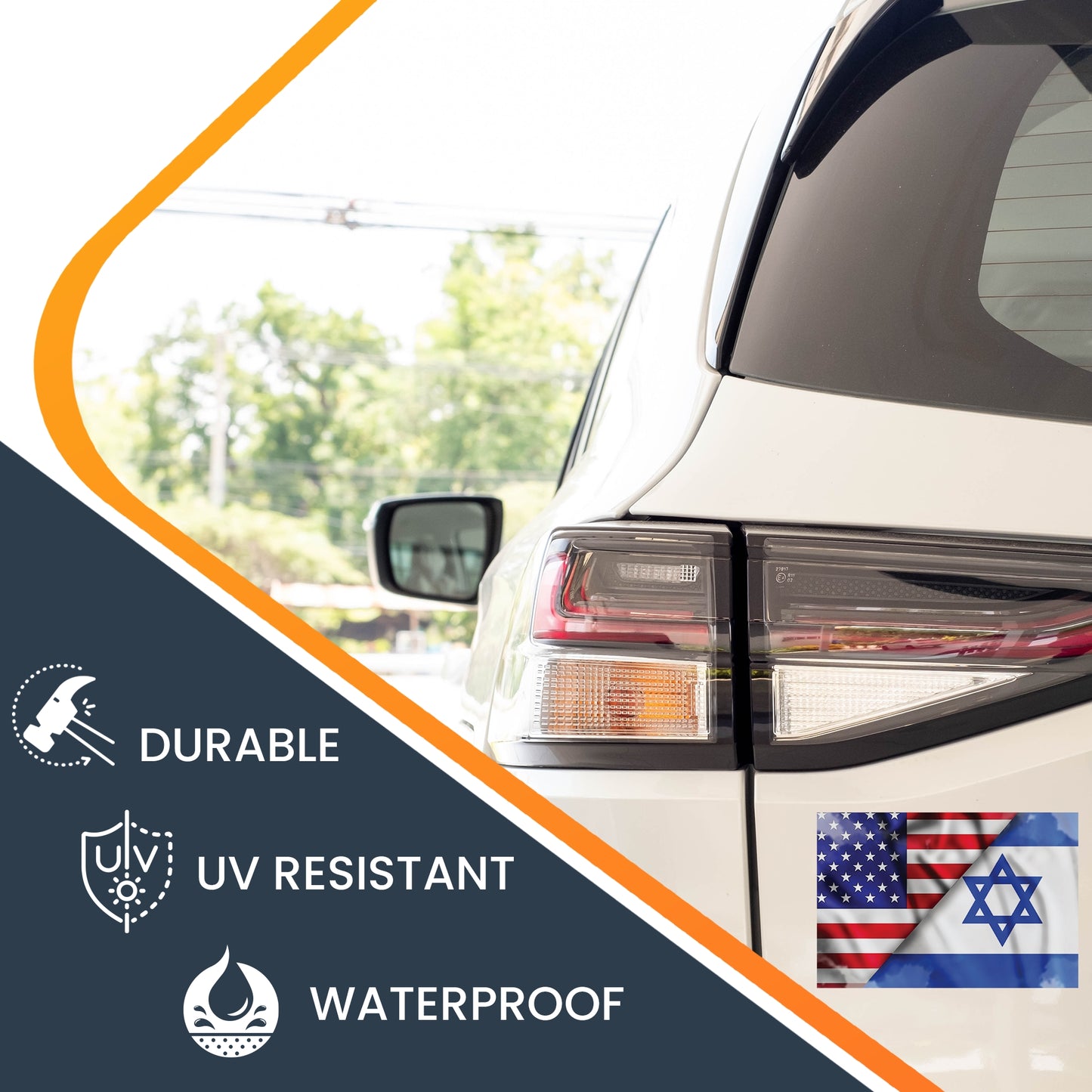 Magnet Me Up American and Israeli Flag Magnet Decal, 4x6 Inches, Blue and White, Heavy Duty Automotive Magnet for Car Truck SUV, Support Israel