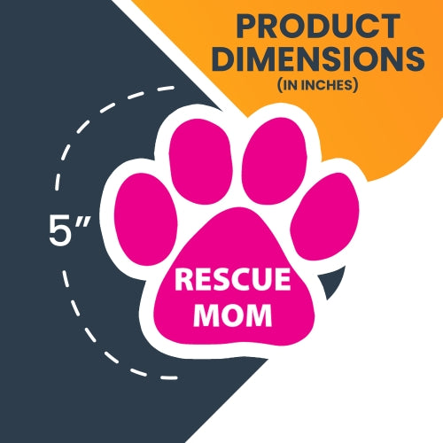 Rescue Mom Pawprint Car Magnet By Magnet Me Up 5" Pink Paw Print Auto Truck Decal Magnet …