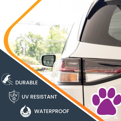 Blank Purple Pawprint Car Magnet By Magnet Me Up 5" Paw Print Auto Truck Decal Magnet …