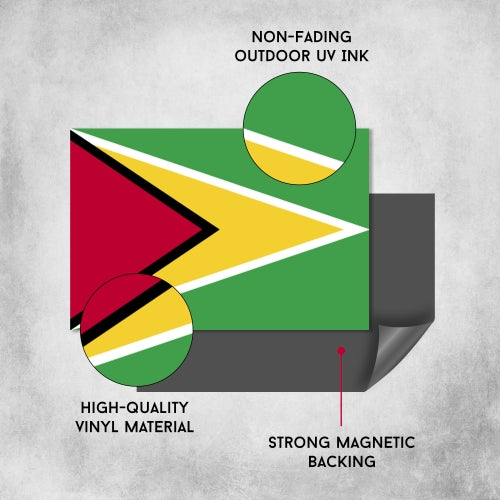 Guyana Flag Car Magnet Decal - 4 x 6 Heavy Duty for Car Truck SUV …