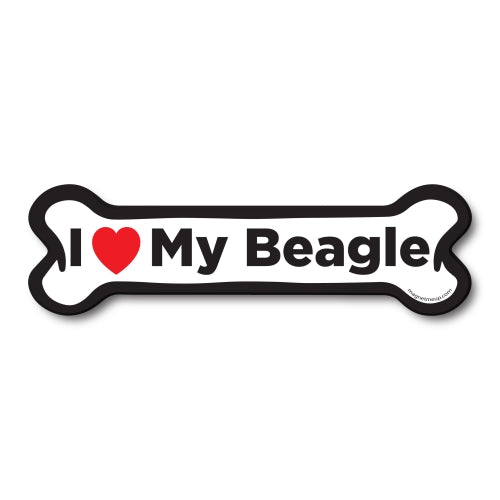 Magnet Me Up I Love My Beagle Dog Bone Car Magnet - 2x7 Dog Bone Auto Truck Decal Magnet …